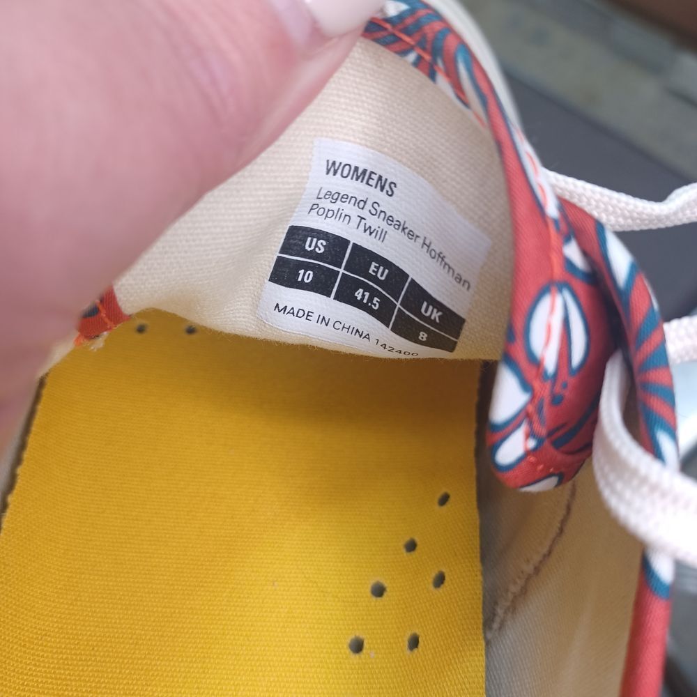 Hoffman California Fabrics Floral Canvas Sneakers  Print Lace Shoes woman‎ US 10 - Picture 5 of 9